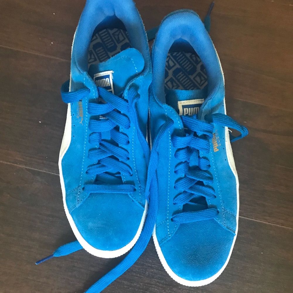 Blue Puma shoes